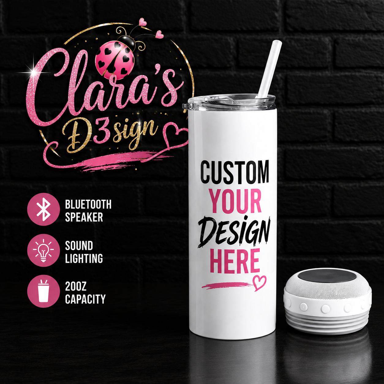 20oz Wireless Speaker Tumbler