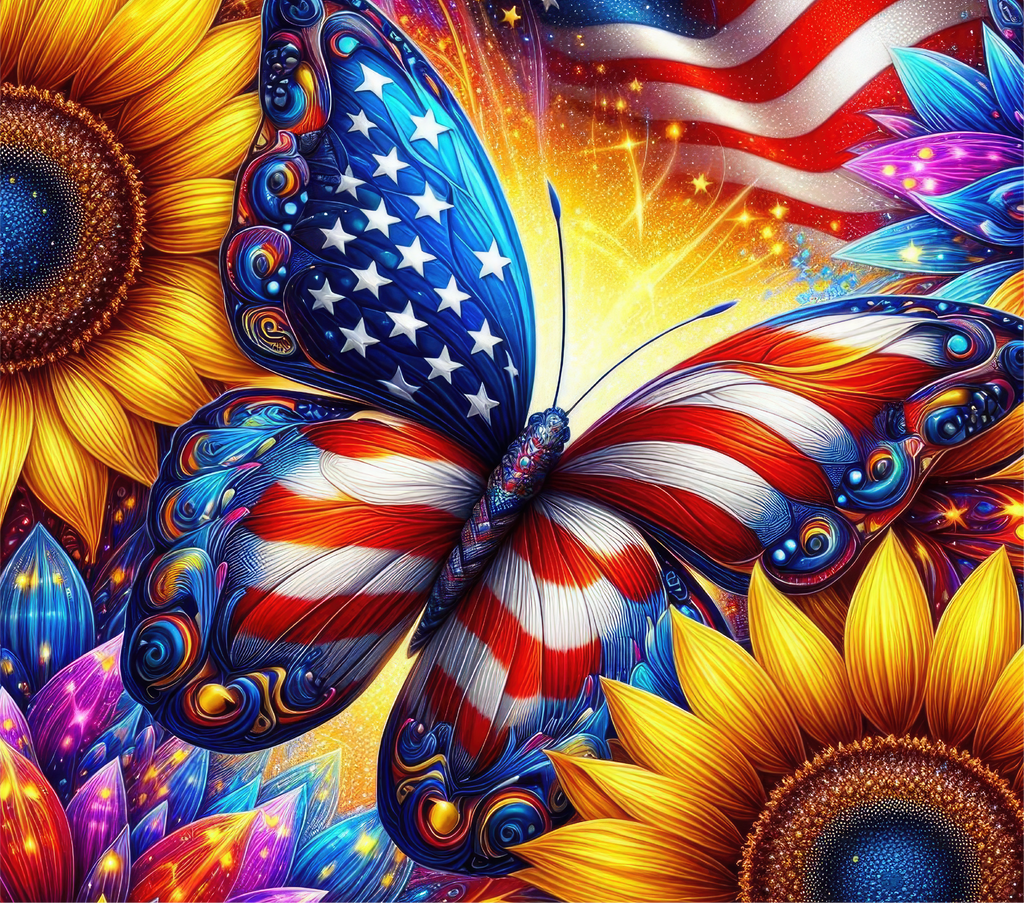 Butterfly Flag Sunflower 20oz Tumbler