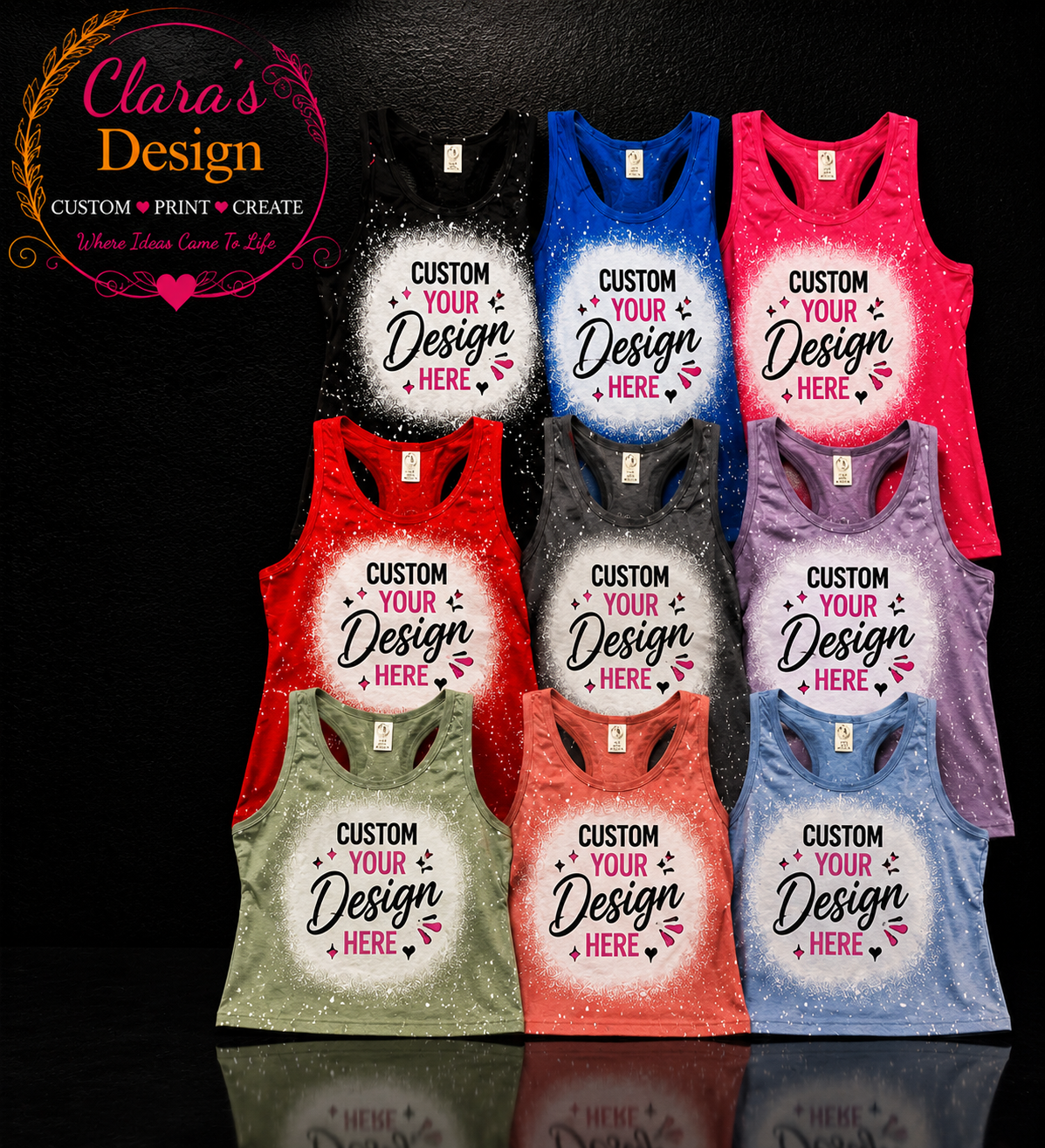 Bleached women's Scrunched Back Tank Top