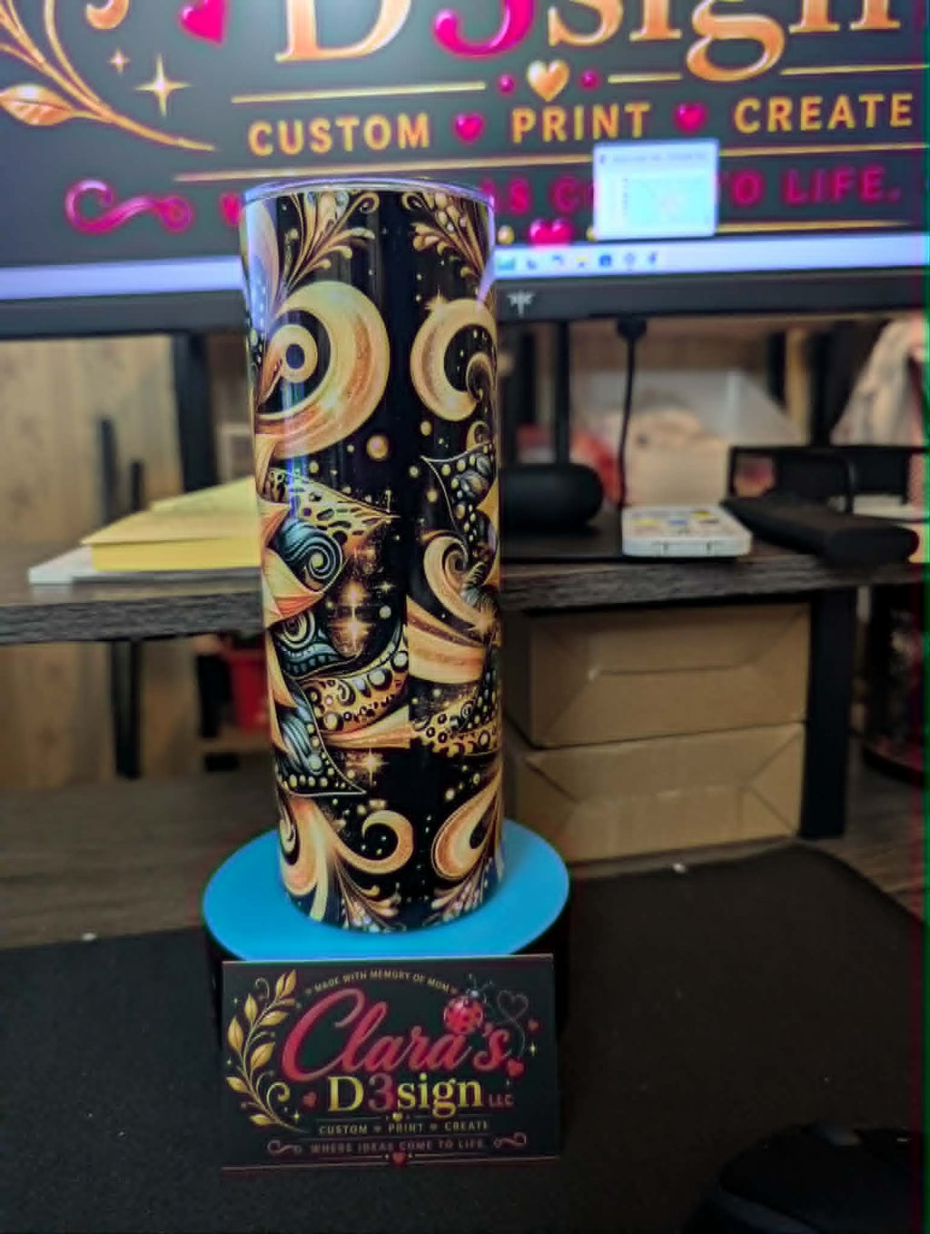 Sunflower Leopard 20oz Skinny Tumbler
