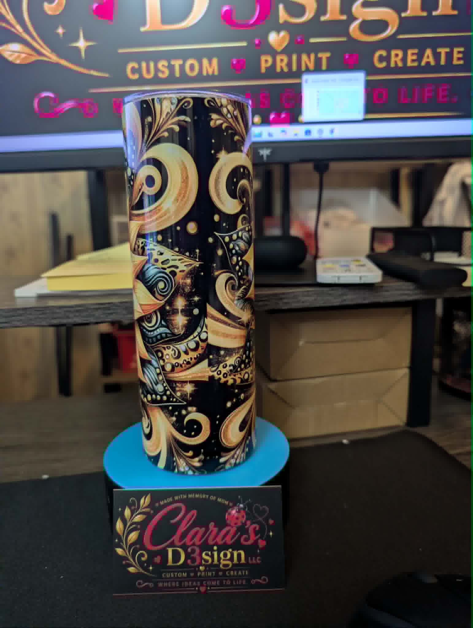 Sunflower Leopard 20oz Skinny Tumbler