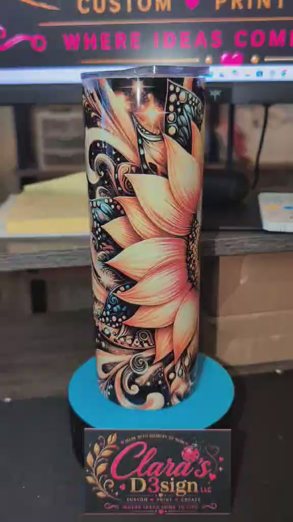 Sunflower Leopard 20oz Skinny Tumbler